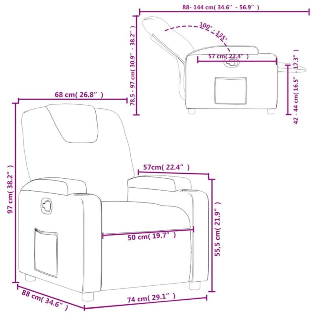 Fauteuil verstelbaar stof bruin is nu te koop bij PeponiXL, paradijselijk wonen!