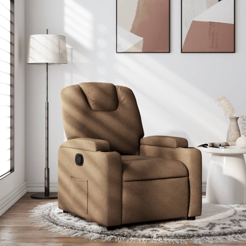 Fauteuil verstelbaar stof bruin is nu te koop bij PeponiXL, paradijselijk wonen!