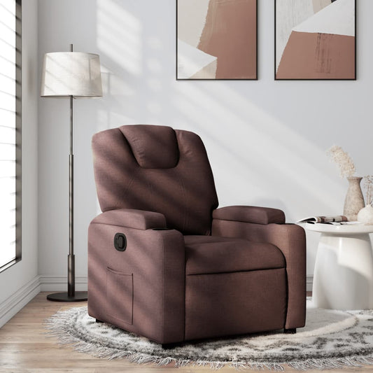 Fauteuil verstelbaar stof donkerbruin is nu te koop bij PeponiXL, paradijselijk wonen!