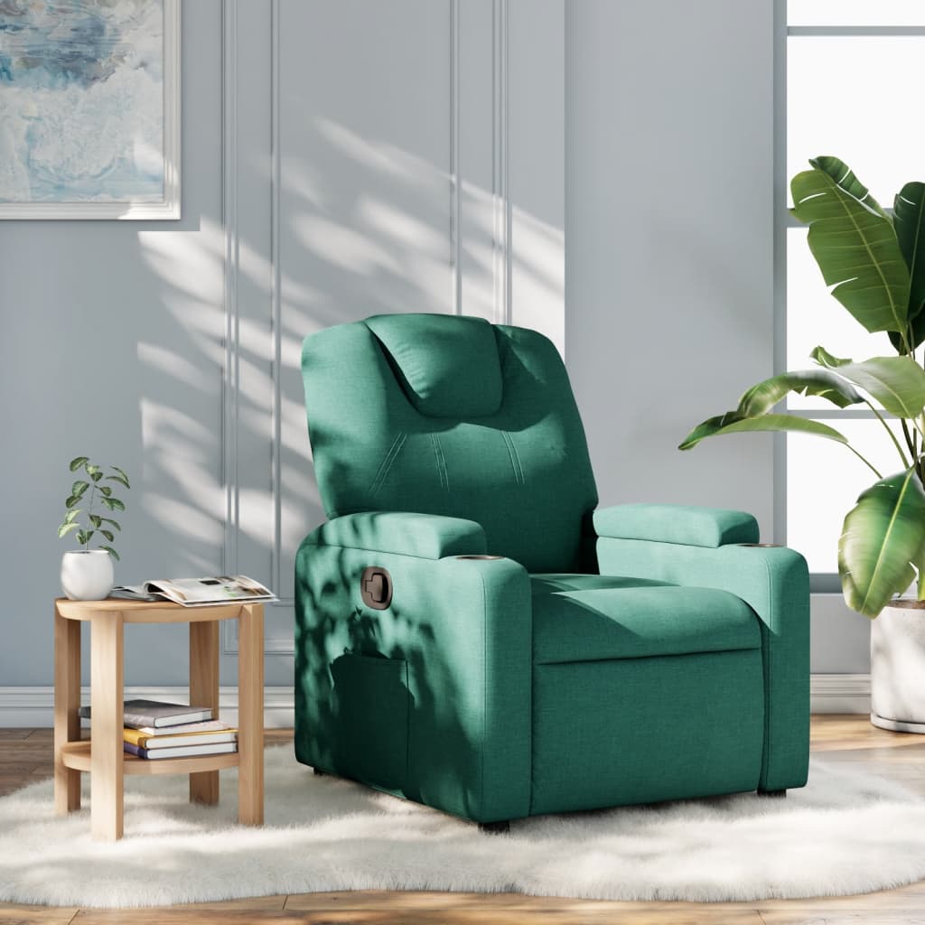 Fauteuil verstelbaar stof donkergroen is nu te koop bij PeponiXL, paradijselijk wonen!