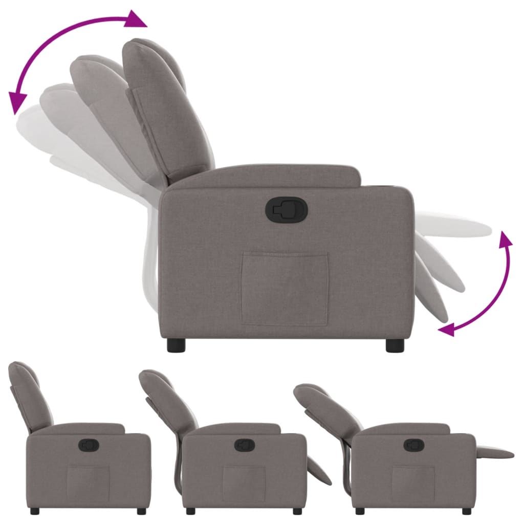 Fauteuil verstelbaar stof taupe is nu te koop bij PeponiXL, paradijselijk wonen!