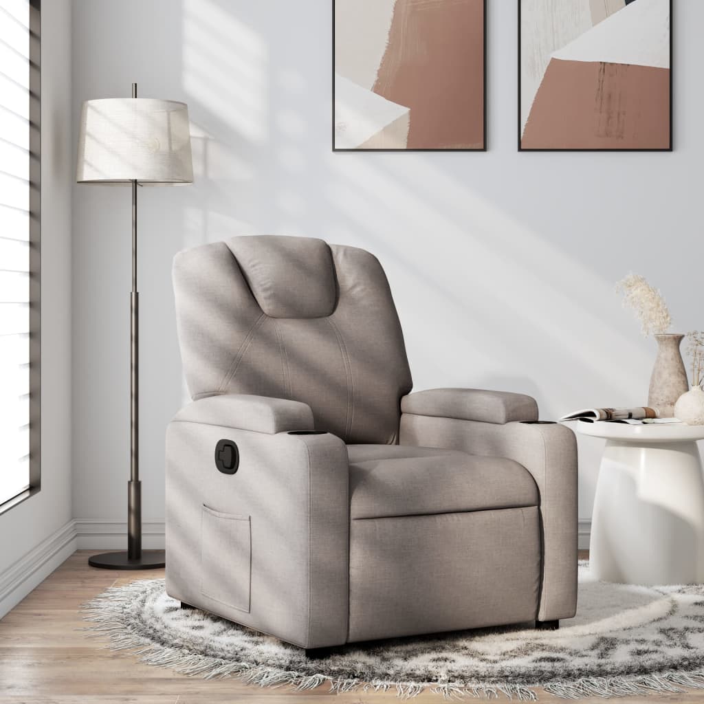 Fauteuil verstelbaar stof taupe is nu te koop bij PeponiXL, paradijselijk wonen!