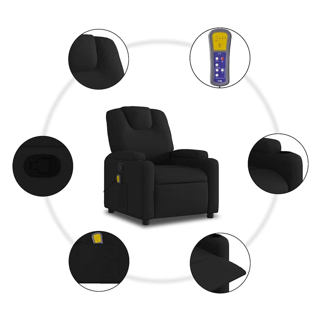 Massagestoel verstelbaar stof zwart is nu te koop bij PeponiXL, paradijselijk wonen!