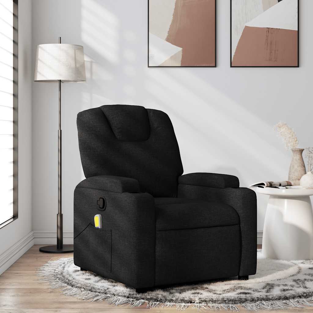 Massagestoel verstelbaar stof zwart is nu te koop bij PeponiXL, paradijselijk wonen!