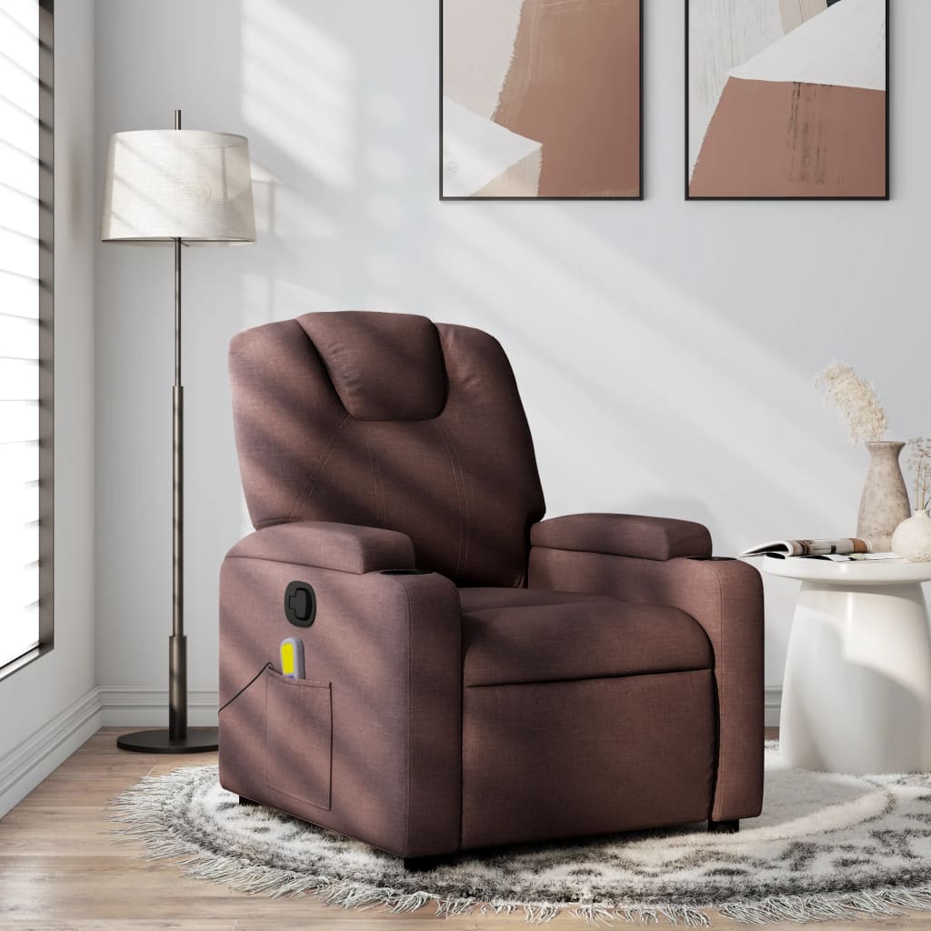 Massagestoel verstelbaar stof donkerbruin is nu te koop bij PeponiXL, paradijselijk wonen!