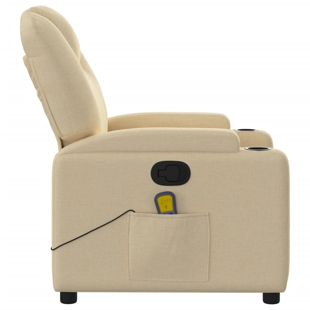 Massagestoel verstelbaar stof crèmekleurig is nu te koop bij PeponiXL, paradijselijk wonen!