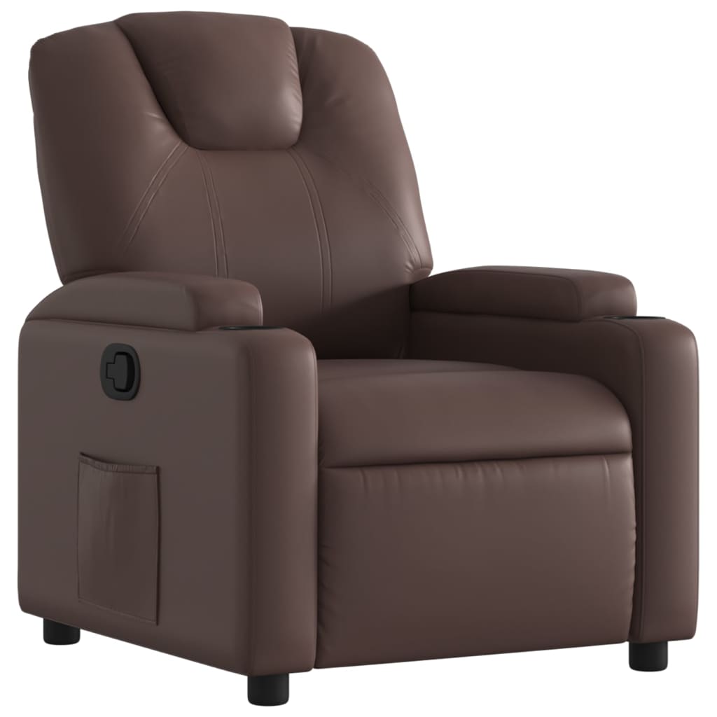 Fauteuil verstelbaar kunstleer bruin is nu te koop bij PeponiXL, paradijselijk wonen!