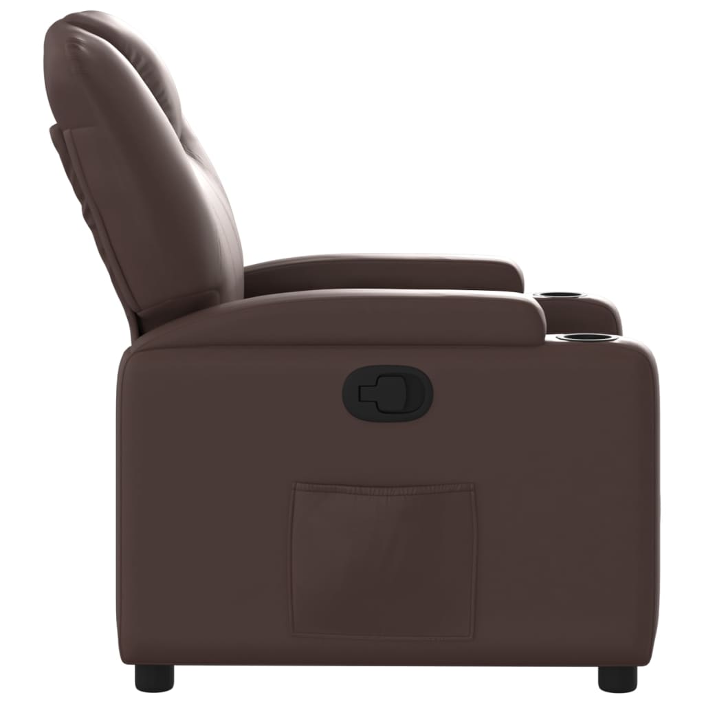Fauteuil verstelbaar kunstleer bruin is nu te koop bij PeponiXL, paradijselijk wonen!