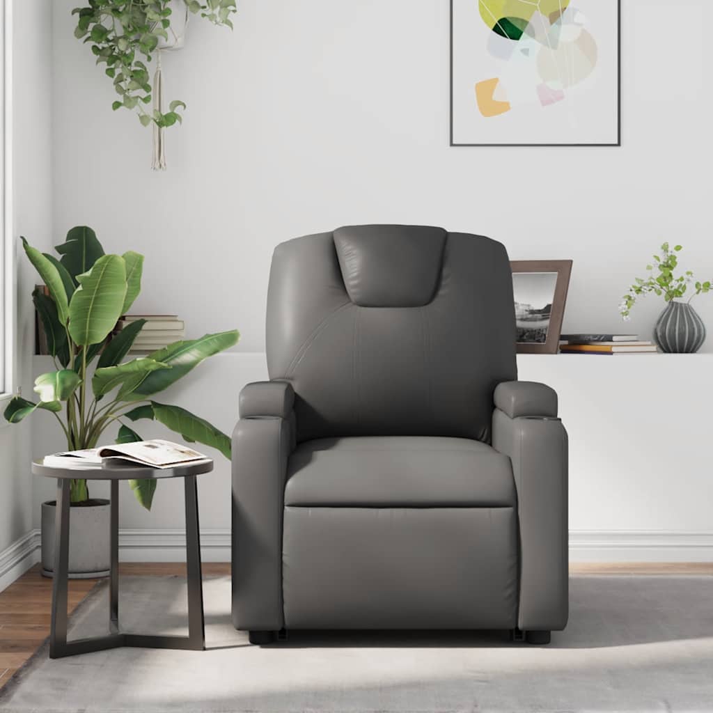 Fauteuil verstelbaar kunstleer grijs is nu te koop bij PeponiXL, paradijselijk wonen!