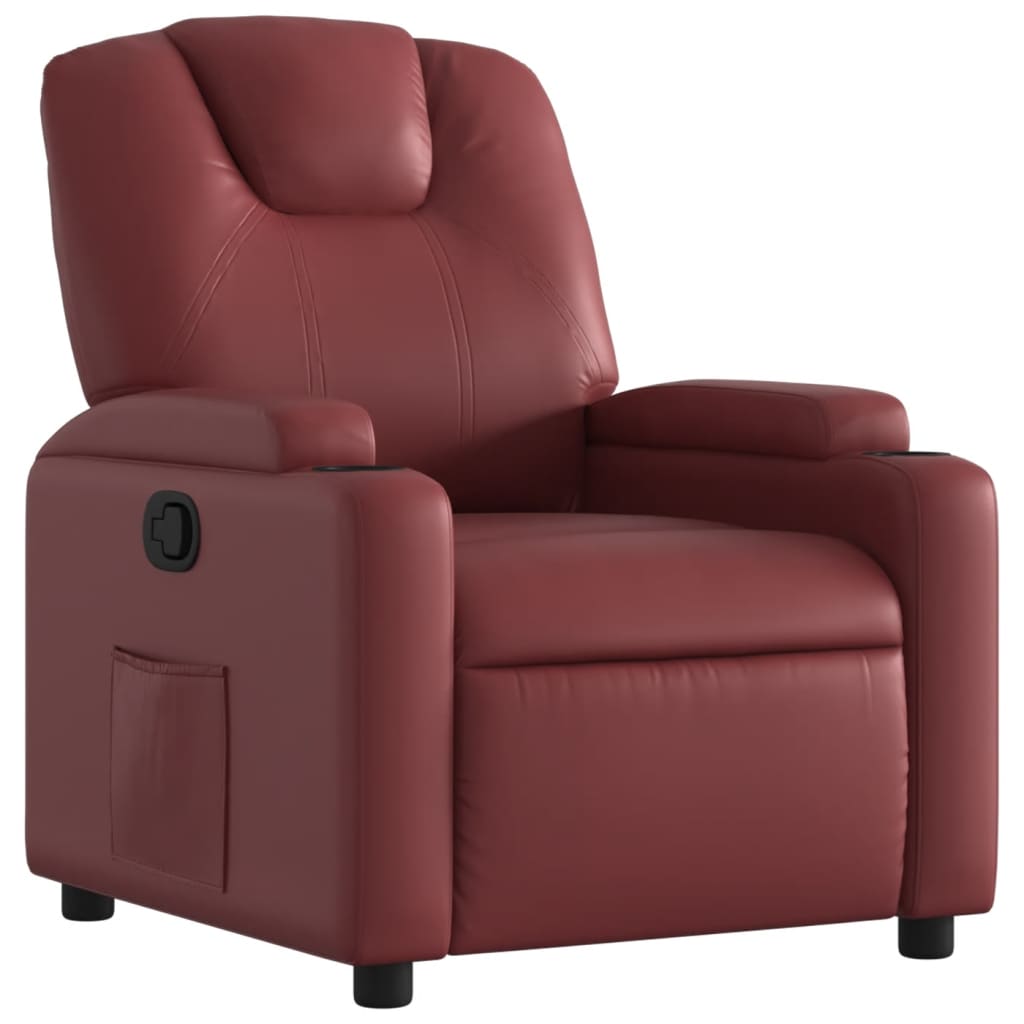Fauteuil verstelbaar kunstleer wijnrood is nu te koop bij PeponiXL, paradijselijk wonen!