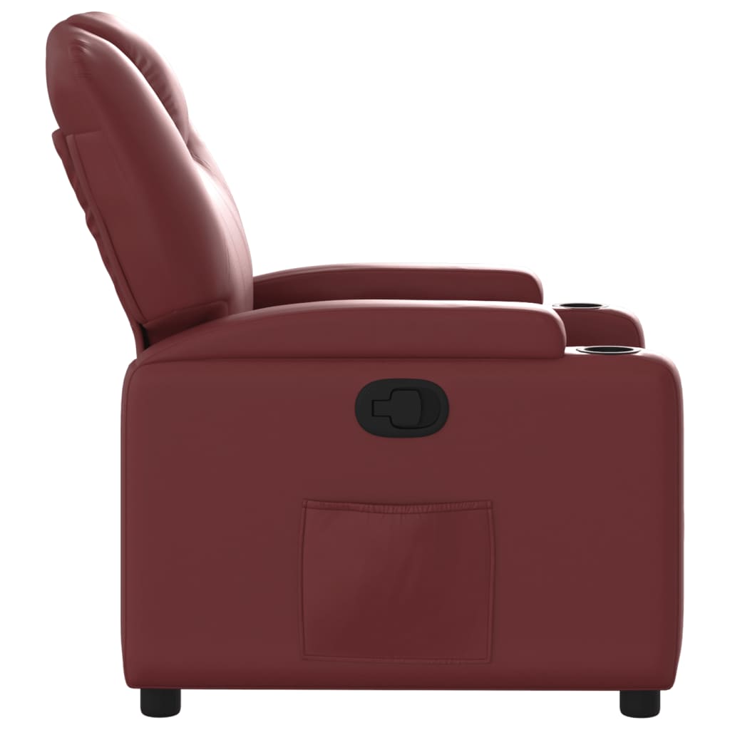 Fauteuil verstelbaar kunstleer wijnrood is nu te koop bij PeponiXL, paradijselijk wonen!