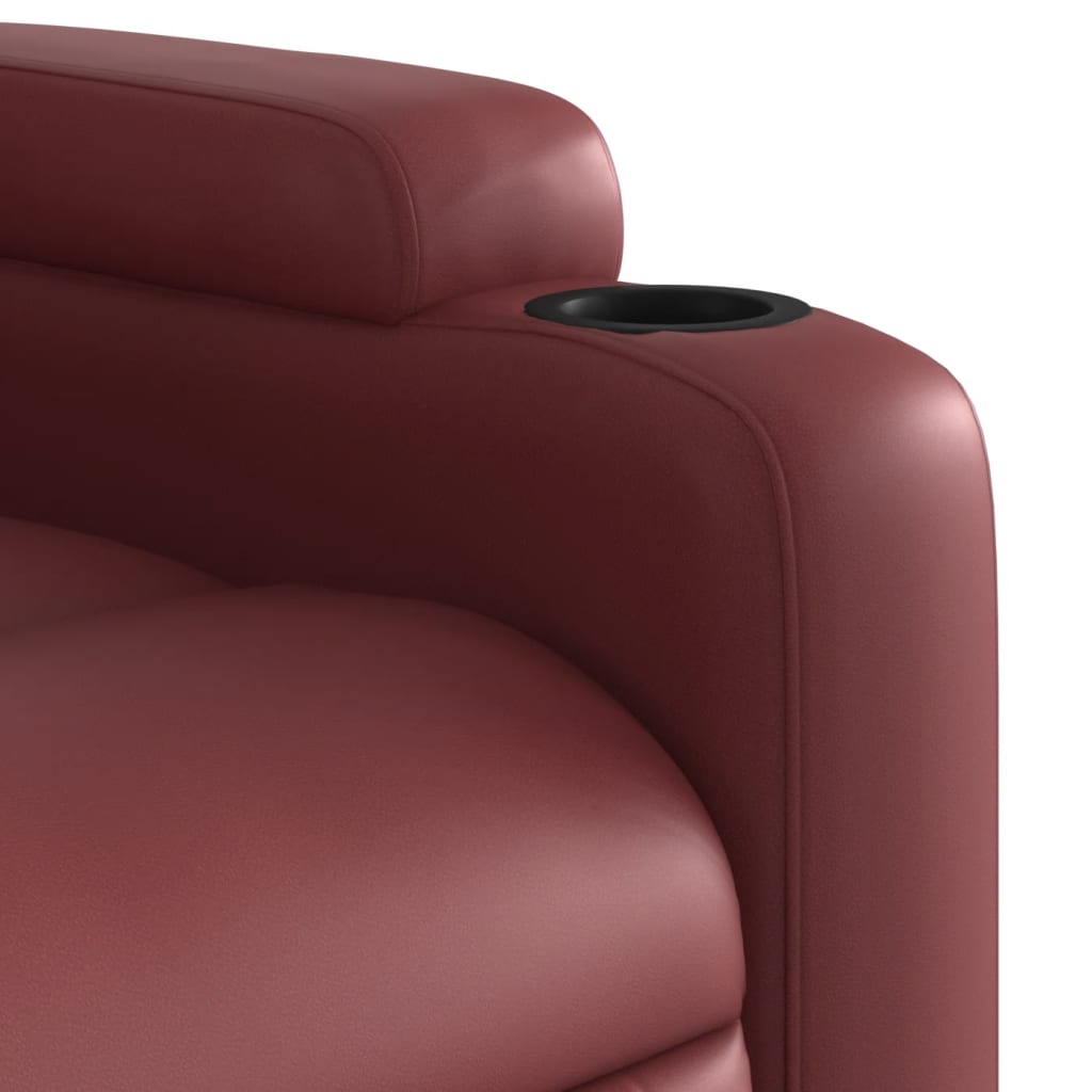 Fauteuil verstelbaar kunstleer wijnrood is nu te koop bij PeponiXL, paradijselijk wonen!