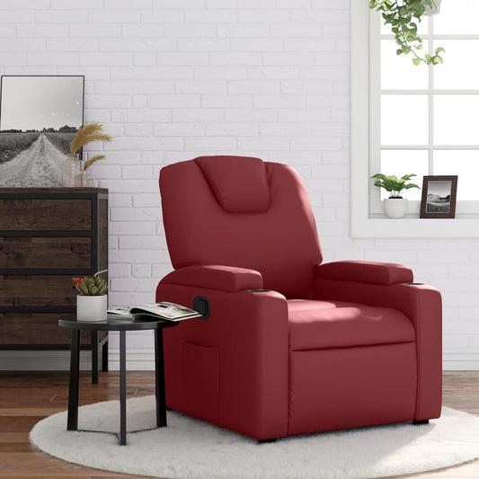Fauteuil verstelbaar kunstleer wijnrood is nu te koop bij PeponiXL, paradijselijk wonen!