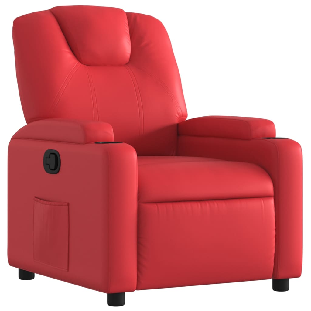 Fauteuil verstelbaar kunstleer rood is nu te koop bij PeponiXL, paradijselijk wonen!