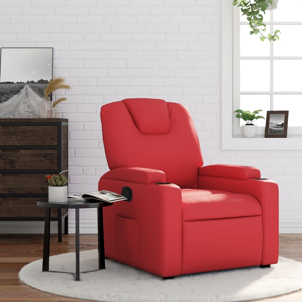 Fauteuil verstelbaar kunstleer rood is nu te koop bij PeponiXL, paradijselijk wonen!