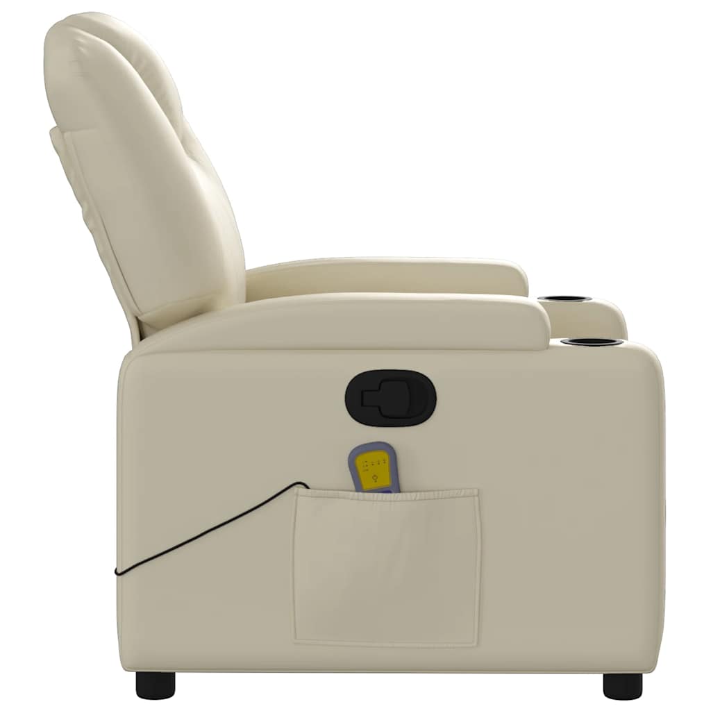 Massagestoel verstelbaar kunstleer crème is nu te koop bij PeponiXL, paradijselijk wonen!