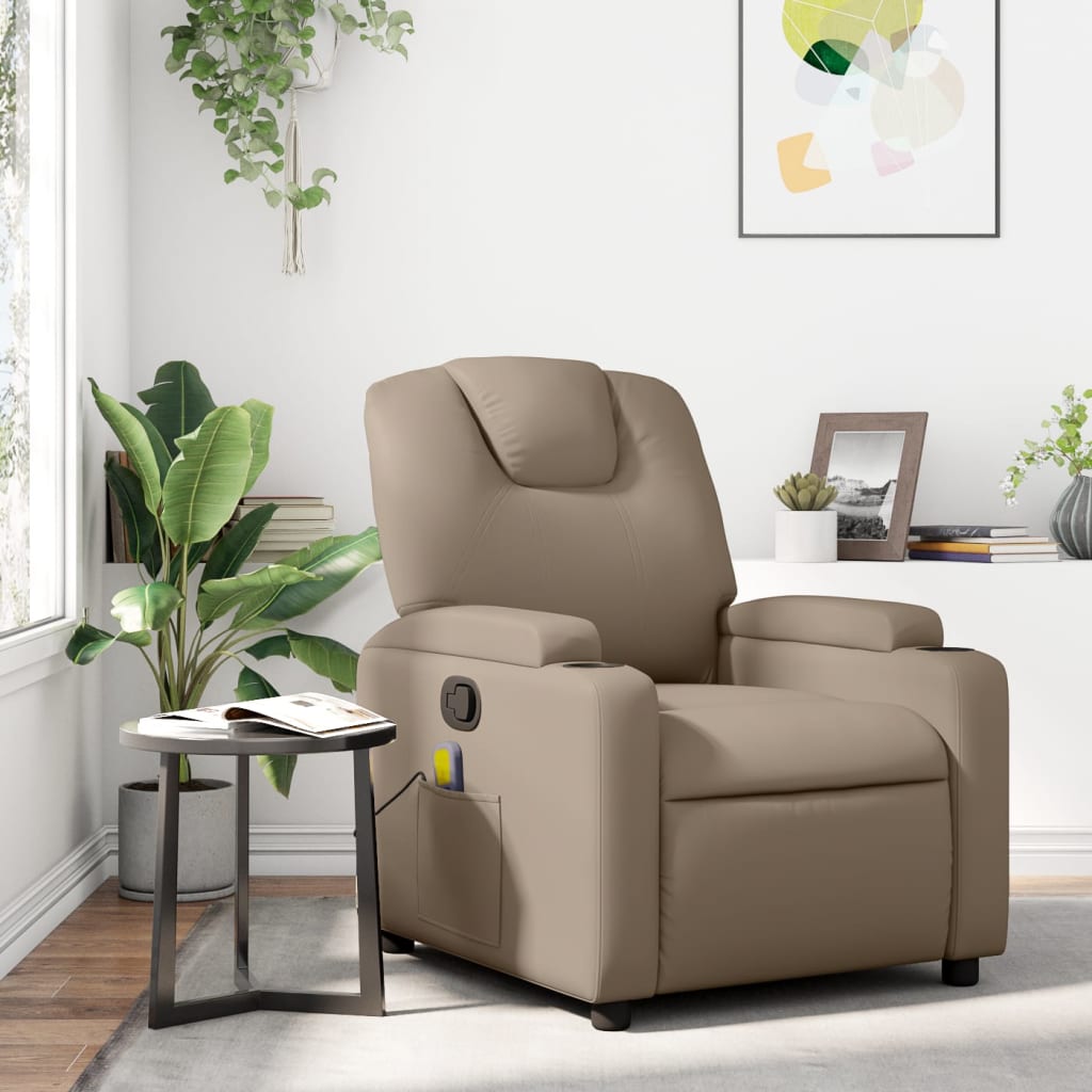 Massagestoel verstelbaar kunstleer cappuccinokleurig is nu te koop bij PeponiXL, paradijselijk wonen!
