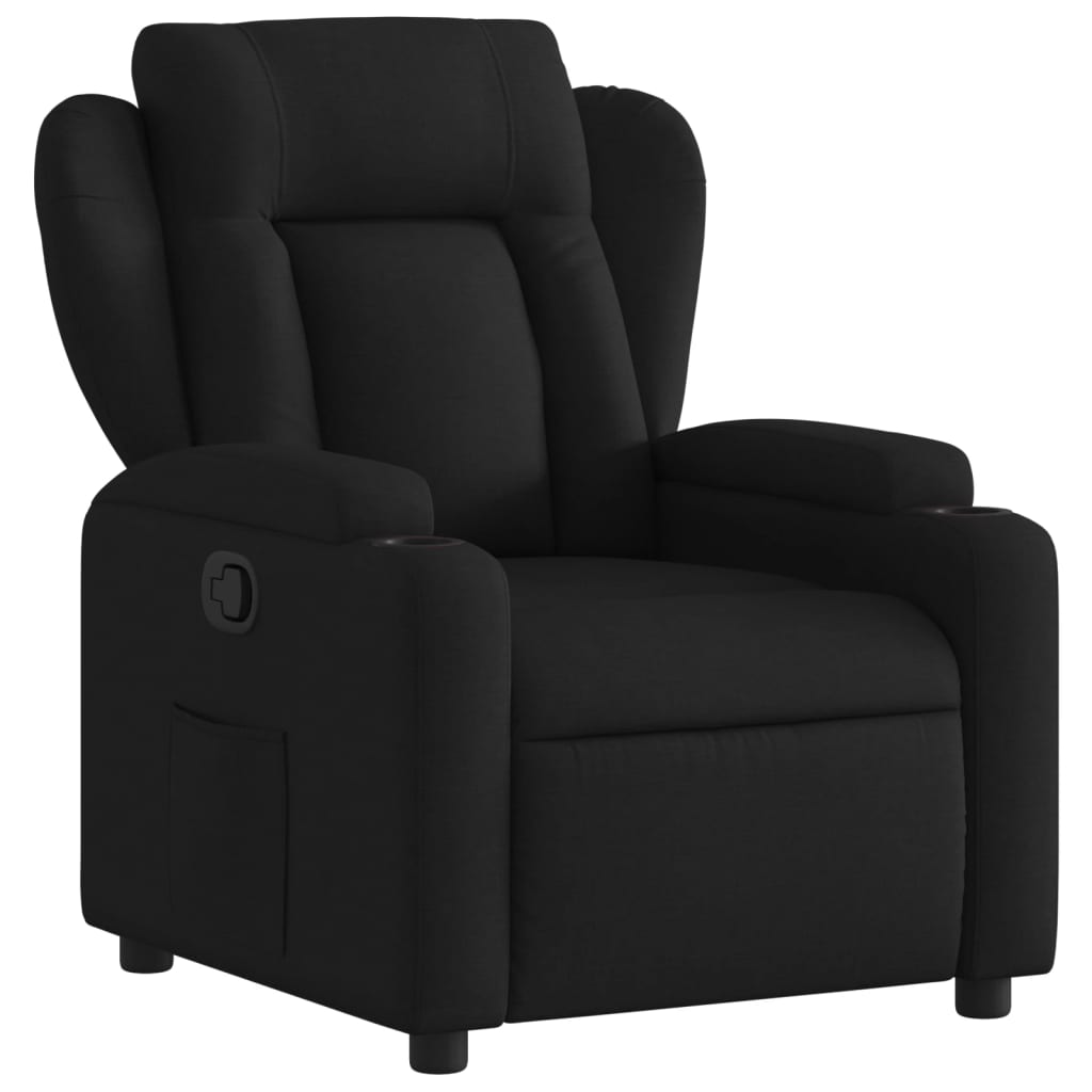 Fauteuil verstelbaar stof zwart is nu te koop bij PeponiXL, paradijselijk wonen!