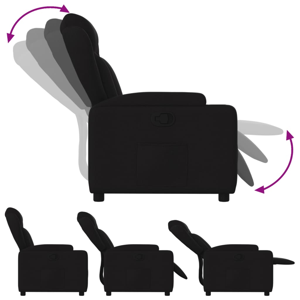 Fauteuil verstelbaar stof zwart is nu te koop bij PeponiXL, paradijselijk wonen!