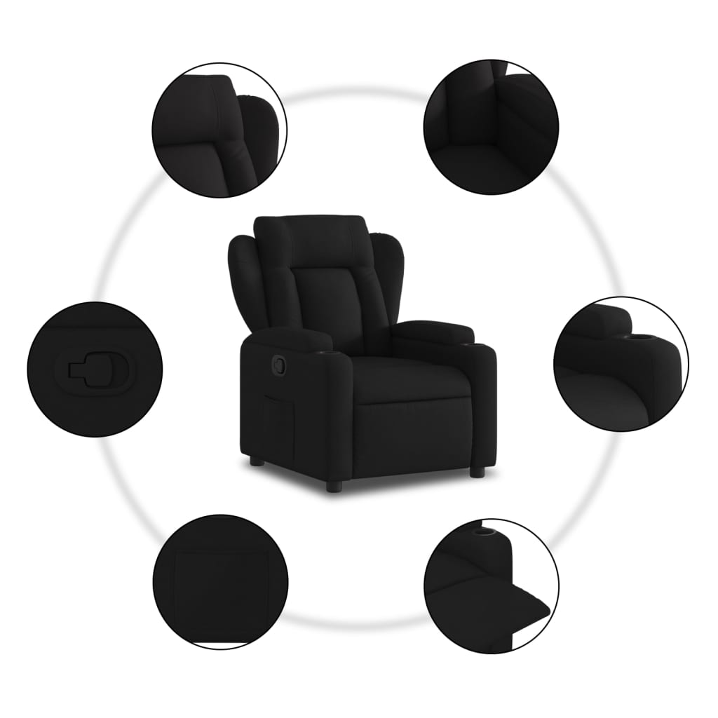 Fauteuil verstelbaar stof zwart is nu te koop bij PeponiXL, paradijselijk wonen!