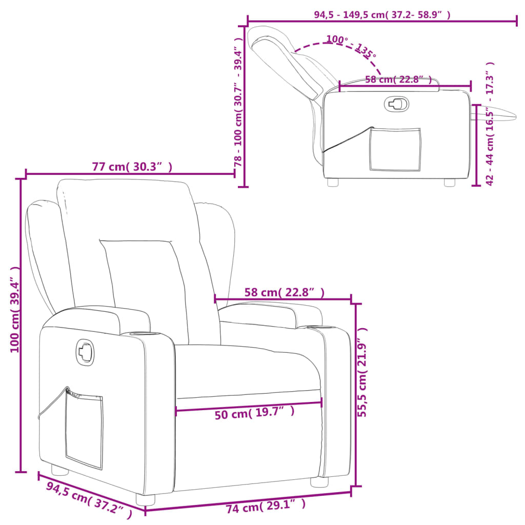 Fauteuil verstelbaar stof zwart is nu te koop bij PeponiXL, paradijselijk wonen!
