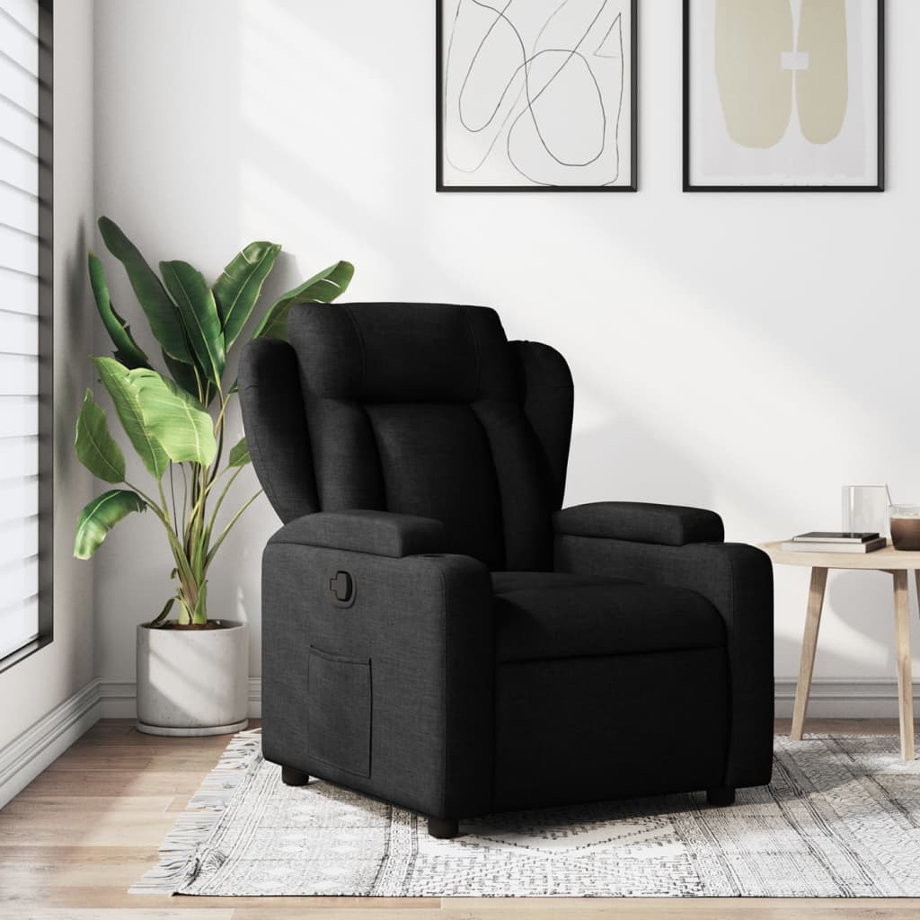 Fauteuil verstelbaar stof zwart is nu te koop bij PeponiXL, paradijselijk wonen!
