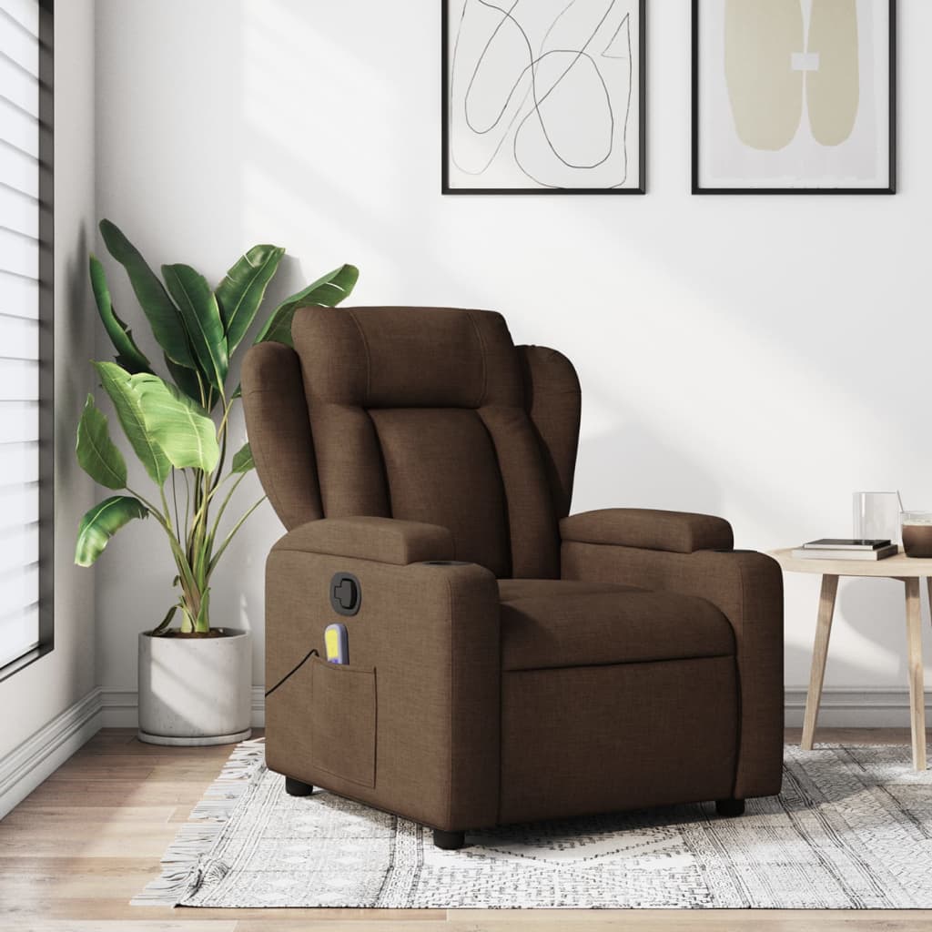 Massagestoel verstelbaar stof bruin is nu te koop bij PeponiXL, paradijselijk wonen!