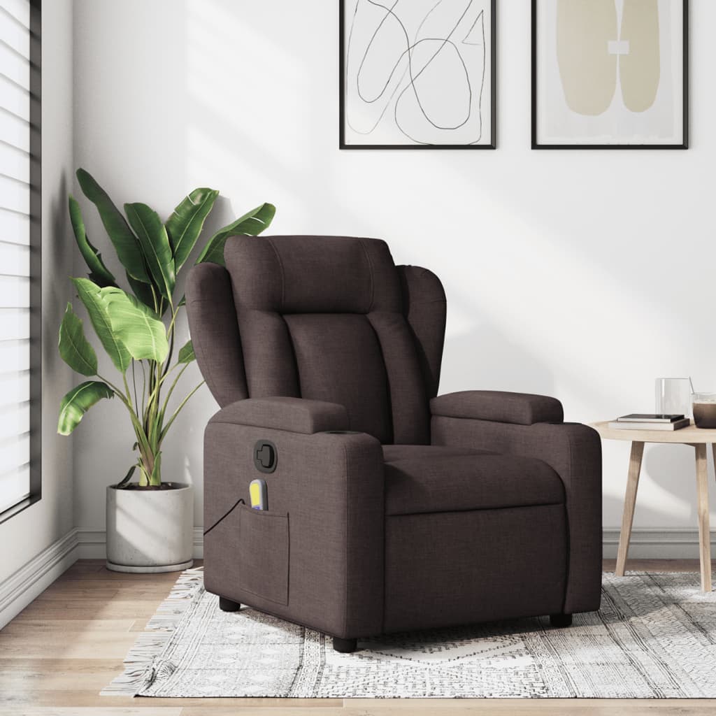 Massagestoel verstelbaar stof donkerbruin is nu te koop bij PeponiXL, paradijselijk wonen!