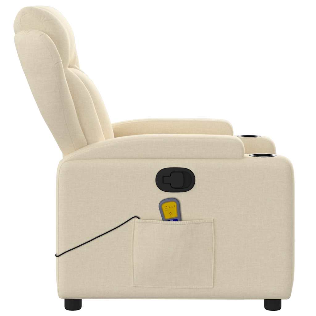 Massagestoel verstelbaar stof crèmekleurig is nu te koop bij PeponiXL, paradijselijk wonen!