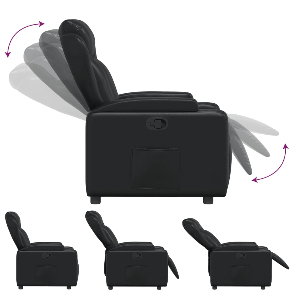 Relaxfauteuil Zwart Kunstleer is nu te koop bij PeponiXL, paradijselijk wonen!