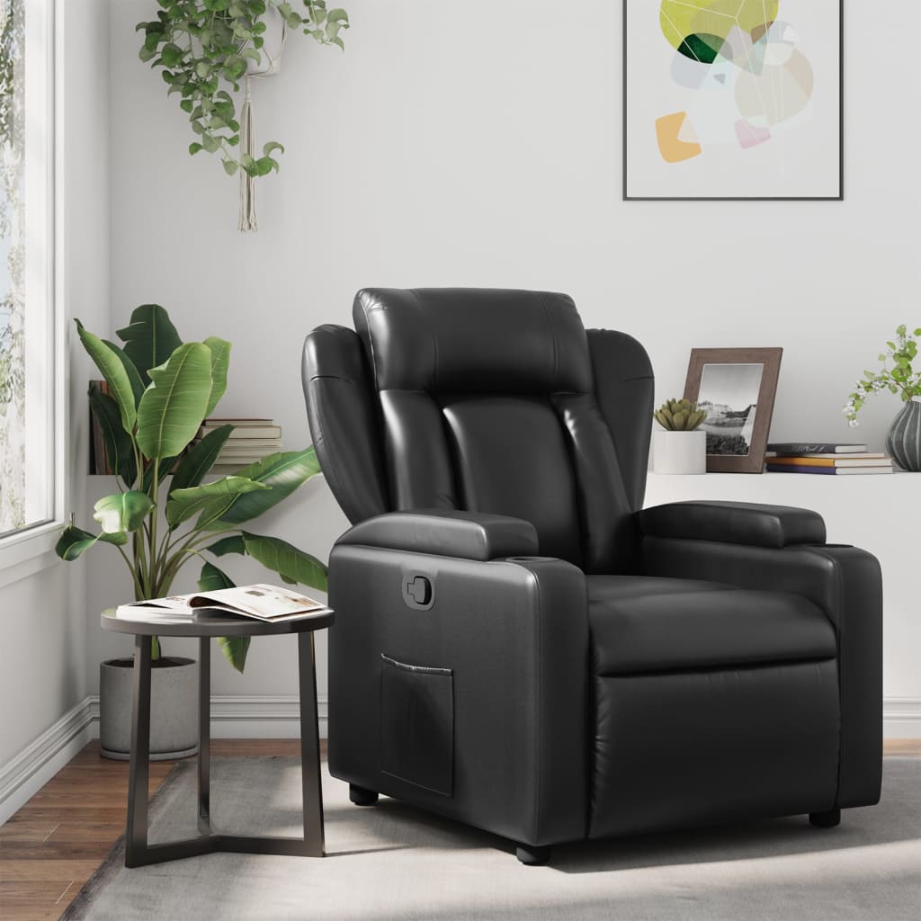 Relaxfauteuil Zwart Kunstleer is nu te koop bij PeponiXL, paradijselijk wonen!