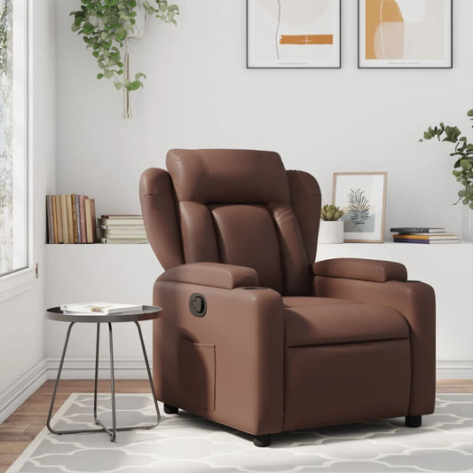 Fauteuil verstelbaar kunstleer bruin is nu te koop bij PeponiXL, paradijselijk wonen!