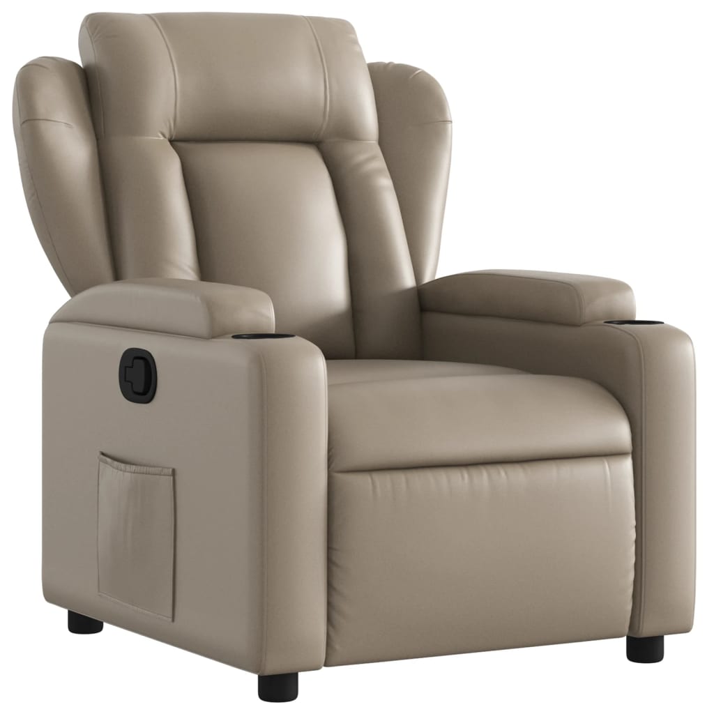 Fauteuil verstelbaar kunstleer cappuccinokleurig is nu te koop bij PeponiXL, paradijselijk wonen!