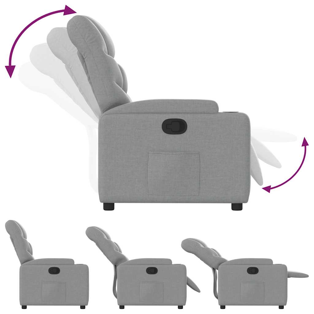 Fauteuil verstelbaar stof lichtgrijs is nu te koop bij PeponiXL, paradijselijk wonen!
