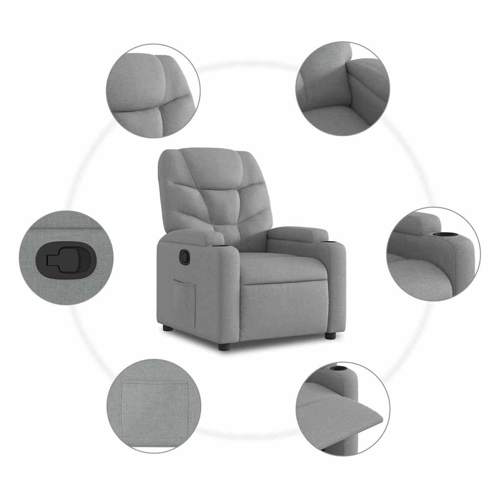 Fauteuil verstelbaar stof lichtgrijs is nu te koop bij PeponiXL, paradijselijk wonen!