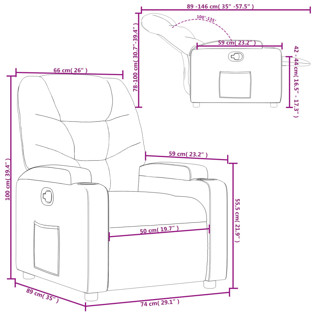 Fauteuil verstelbaar stof wijnrood is nu te koop bij PeponiXL, paradijselijk wonen!