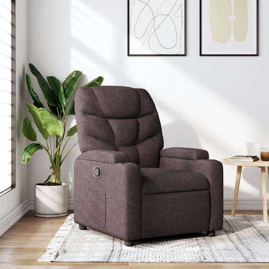 Fauteuil verstelbaar stof donkerbruin is nu te koop bij PeponiXL, paradijselijk wonen!