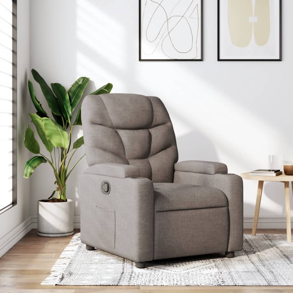 Fauteuil verstelbaar stof taupe is nu te koop bij PeponiXL, paradijselijk wonen!