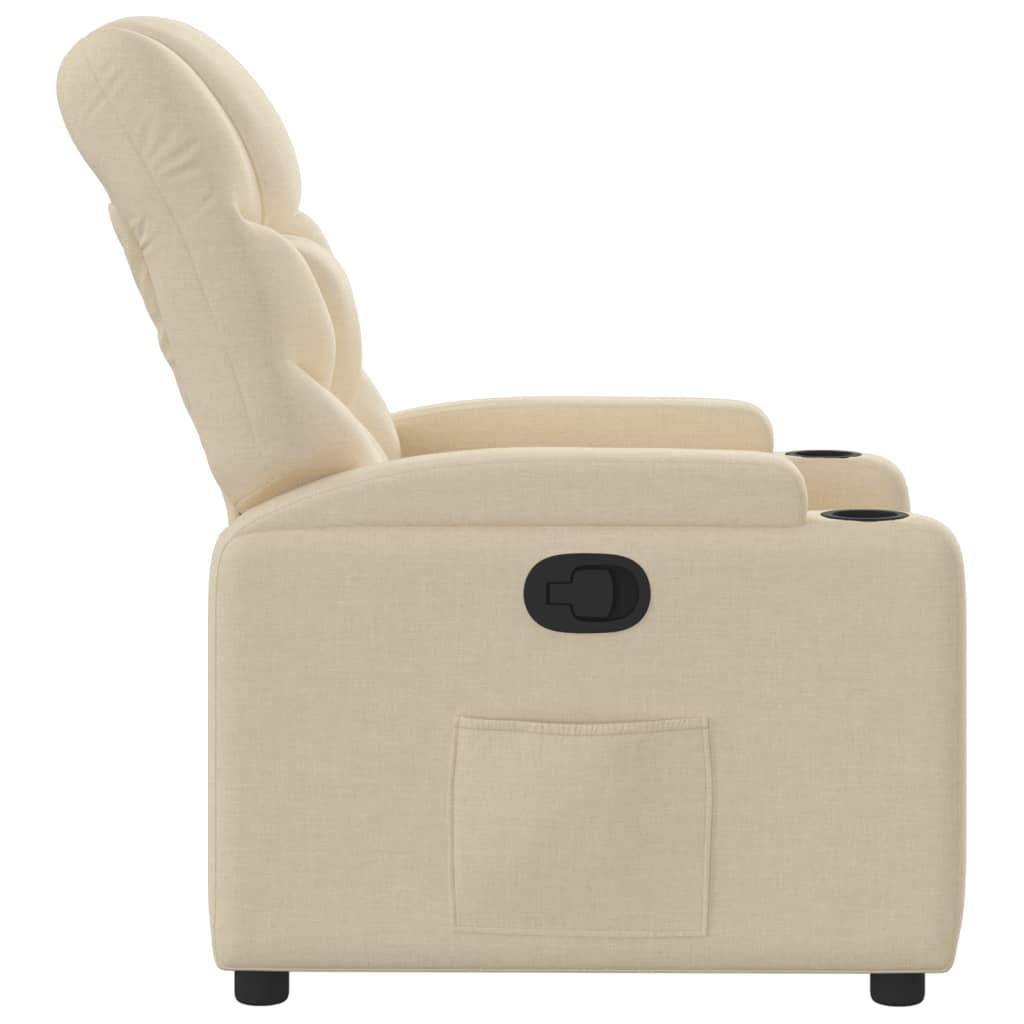 Fauteuil verstelbaar stof crèmekleurig is nu te koop bij PeponiXL, paradijselijk wonen!