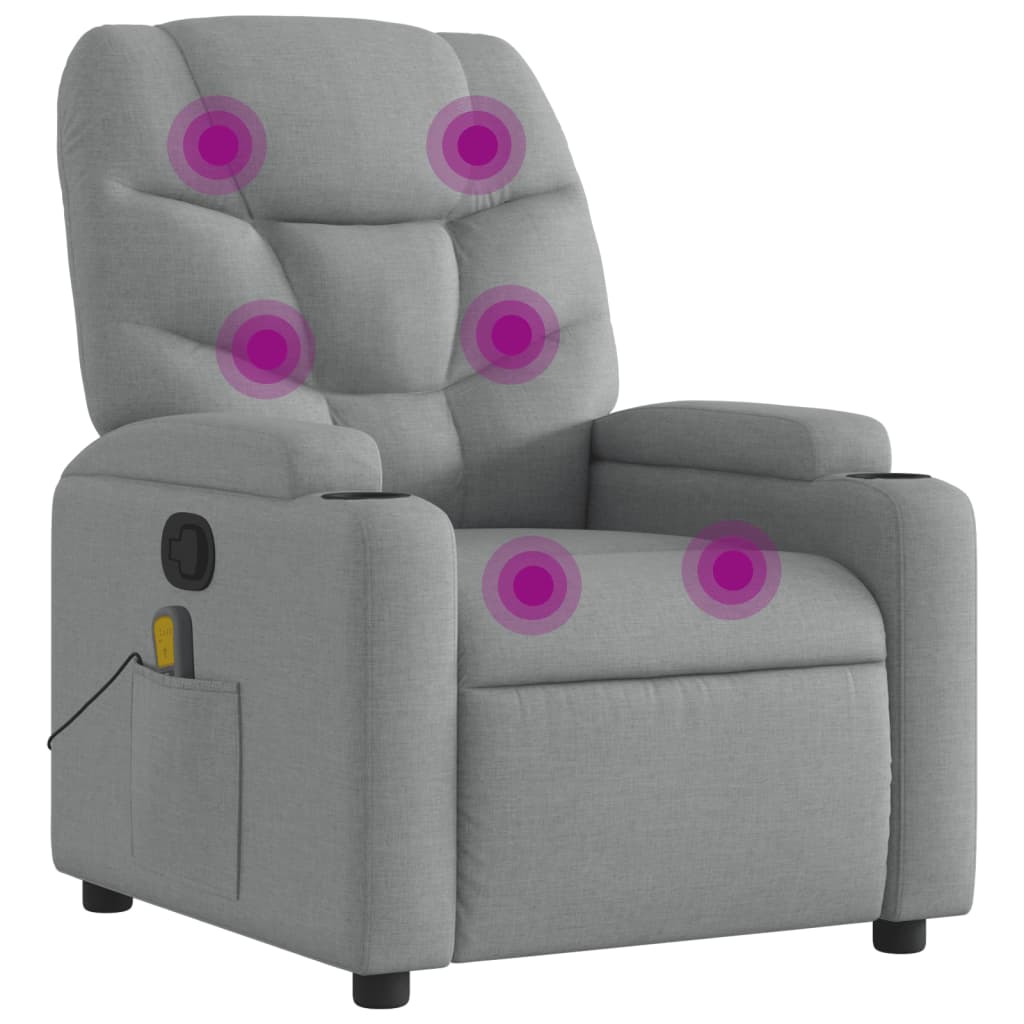 Massagestoel verstelbaar stof lichtgrijs is nu te koop bij PeponiXL, paradijselijk wonen!