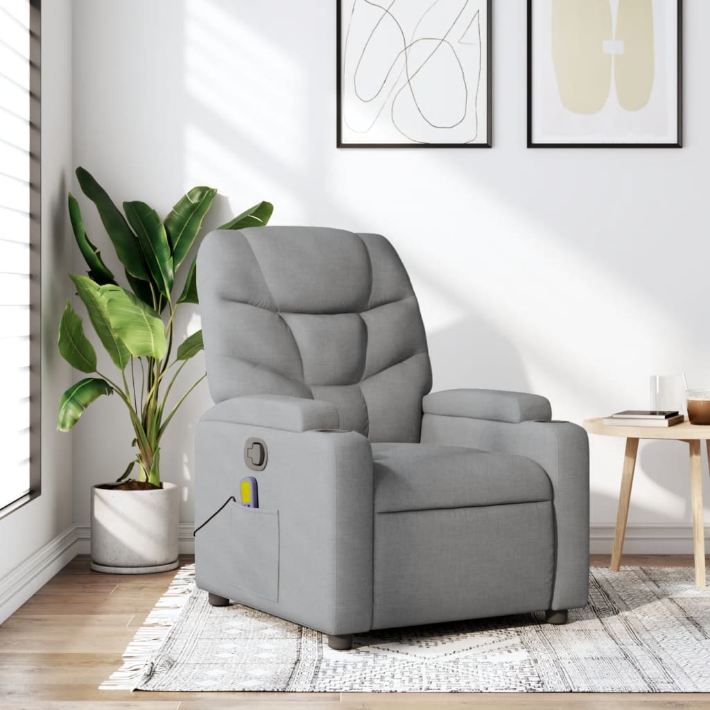 Massagestoel verstelbaar stof lichtgrijs is nu te koop bij PeponiXL, paradijselijk wonen!