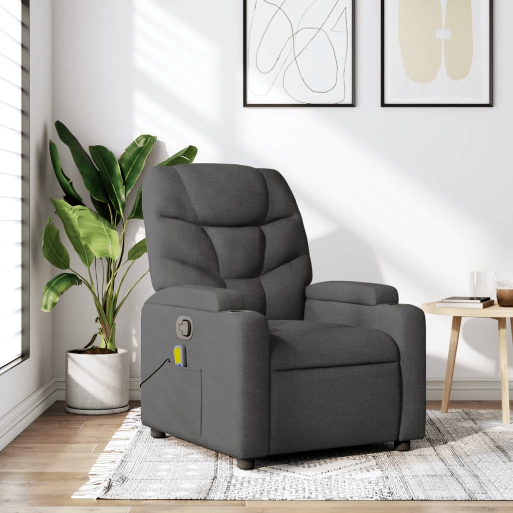 Massagestoel verstelbaar stof donkergrijs is nu te koop bij PeponiXL, paradijselijk wonen!