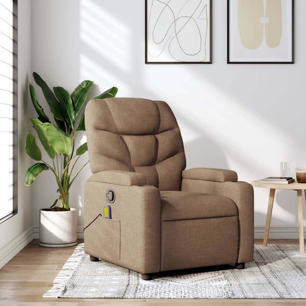 Massagestoel verstelbaar stof bruin is nu te koop bij PeponiXL, paradijselijk wonen!