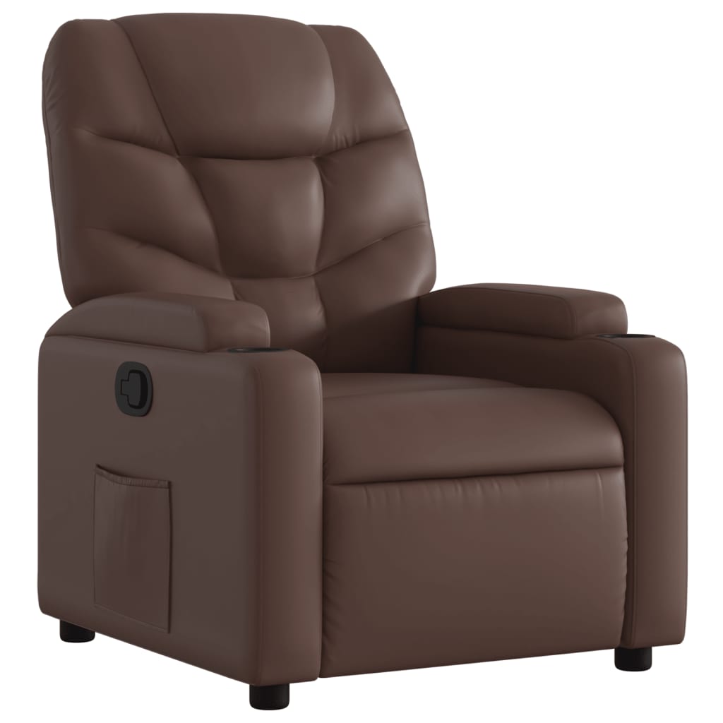 Fauteuil verstelbaar kunstleer bruin is nu te koop bij PeponiXL, paradijselijk wonen!