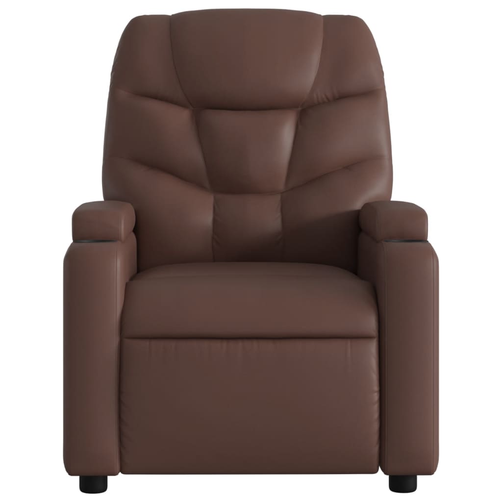 Fauteuil verstelbaar kunstleer bruin is nu te koop bij PeponiXL, paradijselijk wonen!