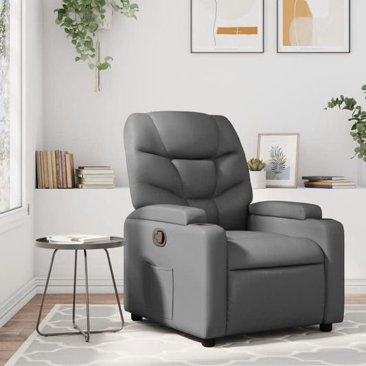 Fauteuil verstelbaar kunstleer grijs is nu te koop bij PeponiXL, paradijselijk wonen!