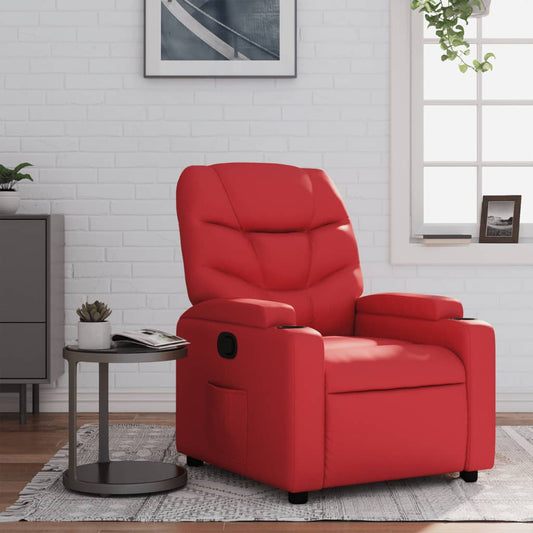 Fauteuil verstelbaar kunstleer rood is nu te koop bij PeponiXL, paradijselijk wonen!