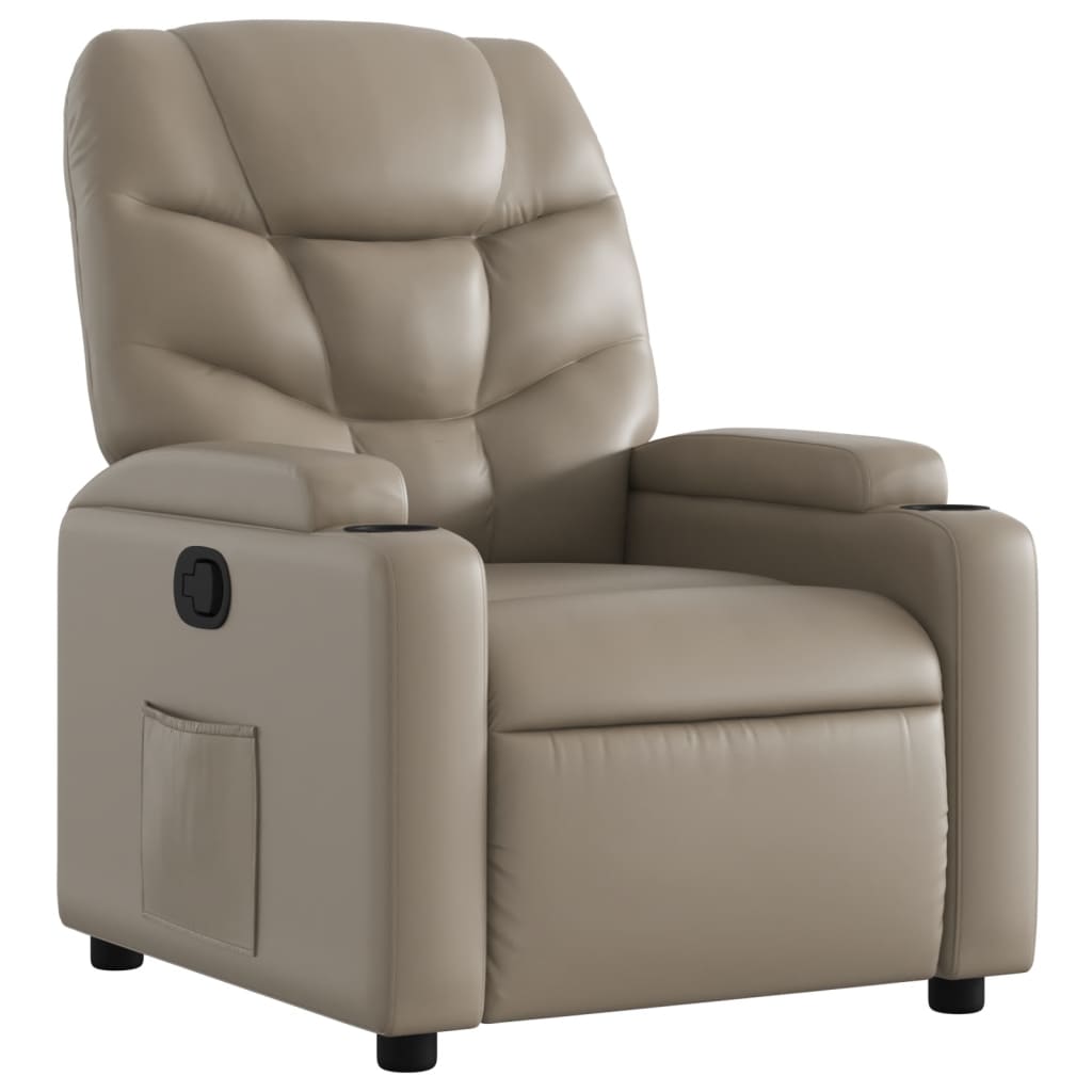 Fauteuil verstelbaar kunstleer cappuccinokleurig is nu te koop bij PeponiXL, paradijselijk wonen!