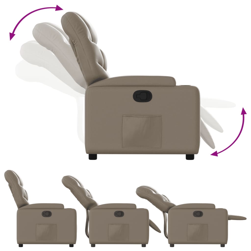 Fauteuil verstelbaar kunstleer cappuccinokleurig is nu te koop bij PeponiXL, paradijselijk wonen!