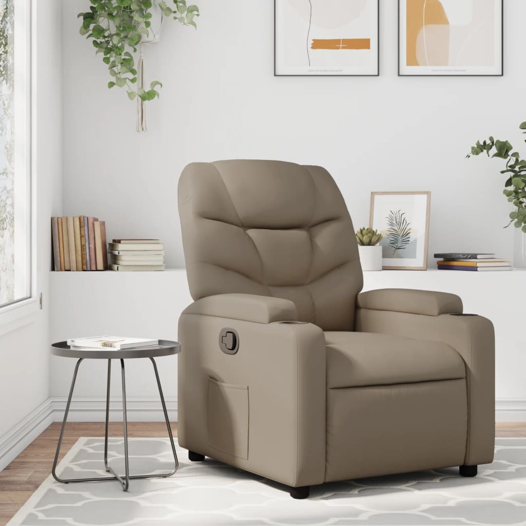 Fauteuil verstelbaar kunstleer cappuccinokleurig is nu te koop bij PeponiXL, paradijselijk wonen!
